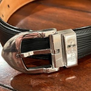 Louis Vuitton Paris Black Epi Leather Belt w/Silver Tone Louis Vuitton Buckle